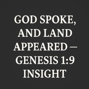 God Spoke, and Land Appeared — Genesis 1:9 Insight.