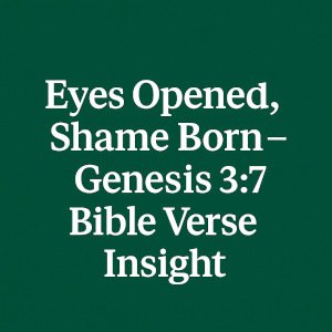 Eyes Opened, Shame Born – Genesis 3:7 | Bible Verse Insight.