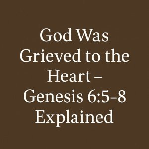 God Was Grieved to the Heart – Genesis 6:5-8 Explained.