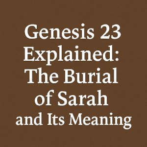 Genesis 23 Explained: The Burial of Sarah and Its Meaning.